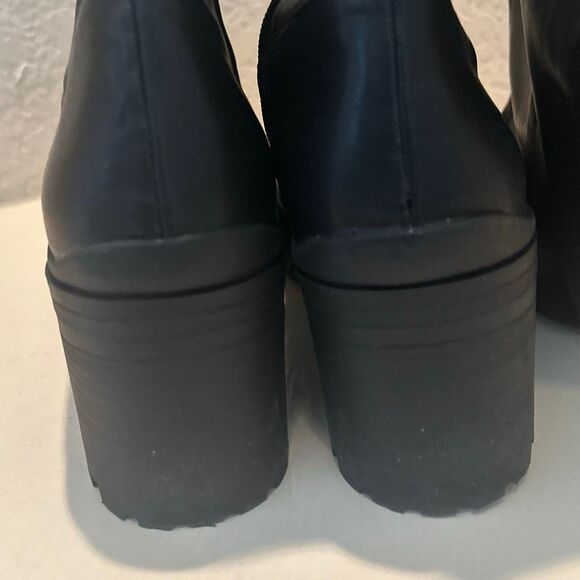 Madden Girl Women's Size 10 Tall Platform Boots Black Leather Chunky Knee High - Picture 12 of 15